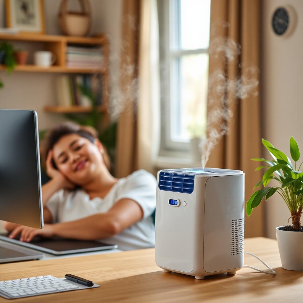 Cool Cove AC cooling a home office desk