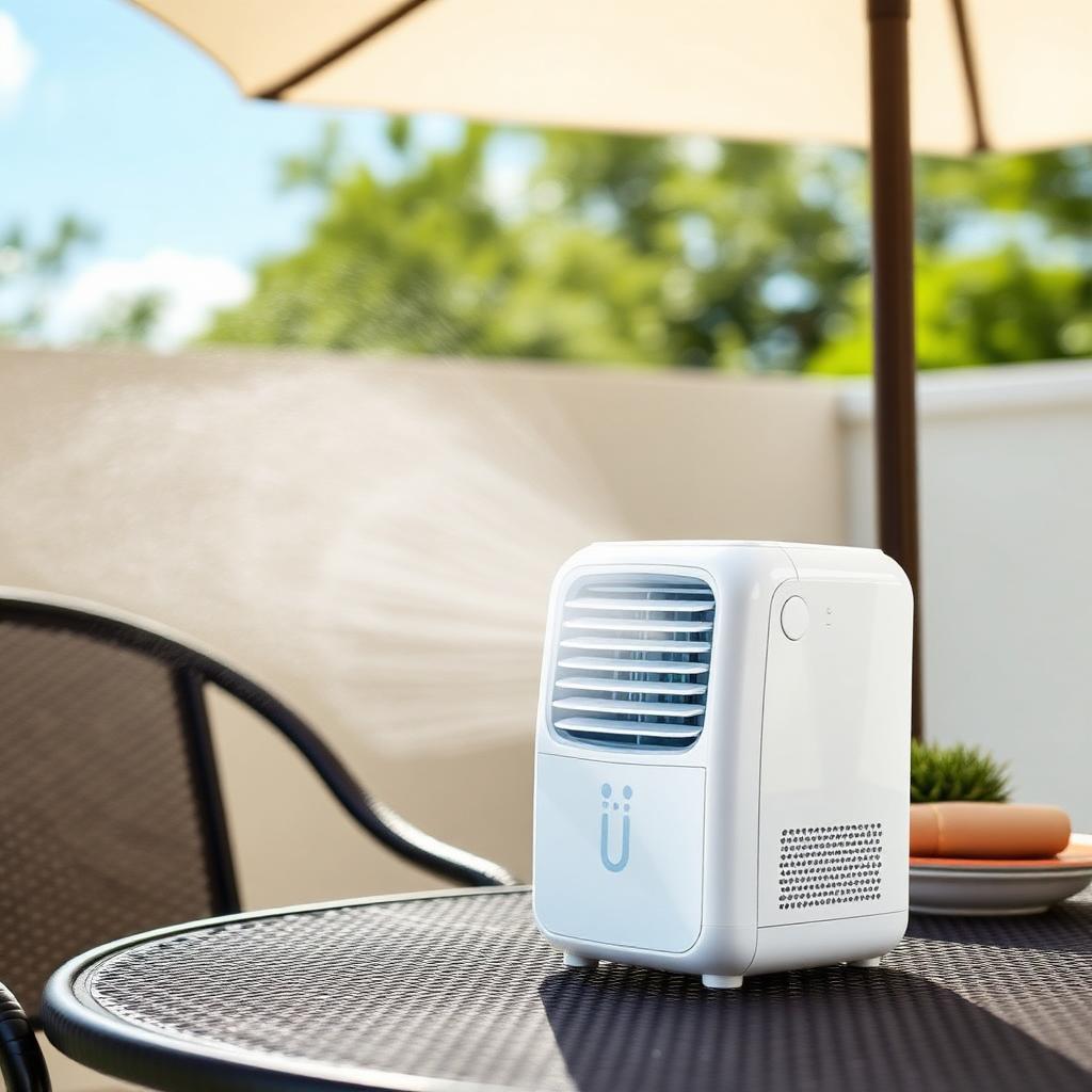 Cool Cove AC on an outdoor patio table